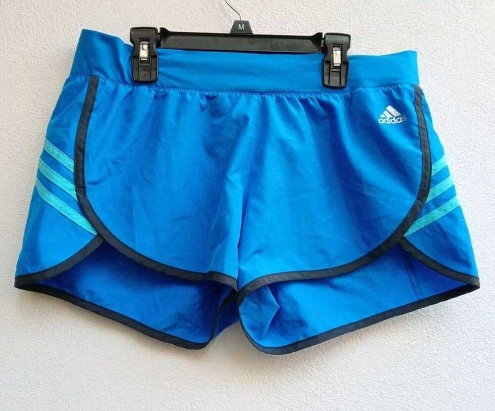 Adidas Workout Shorts Women's Blue Climalite Athletic Running Gym Size Medium